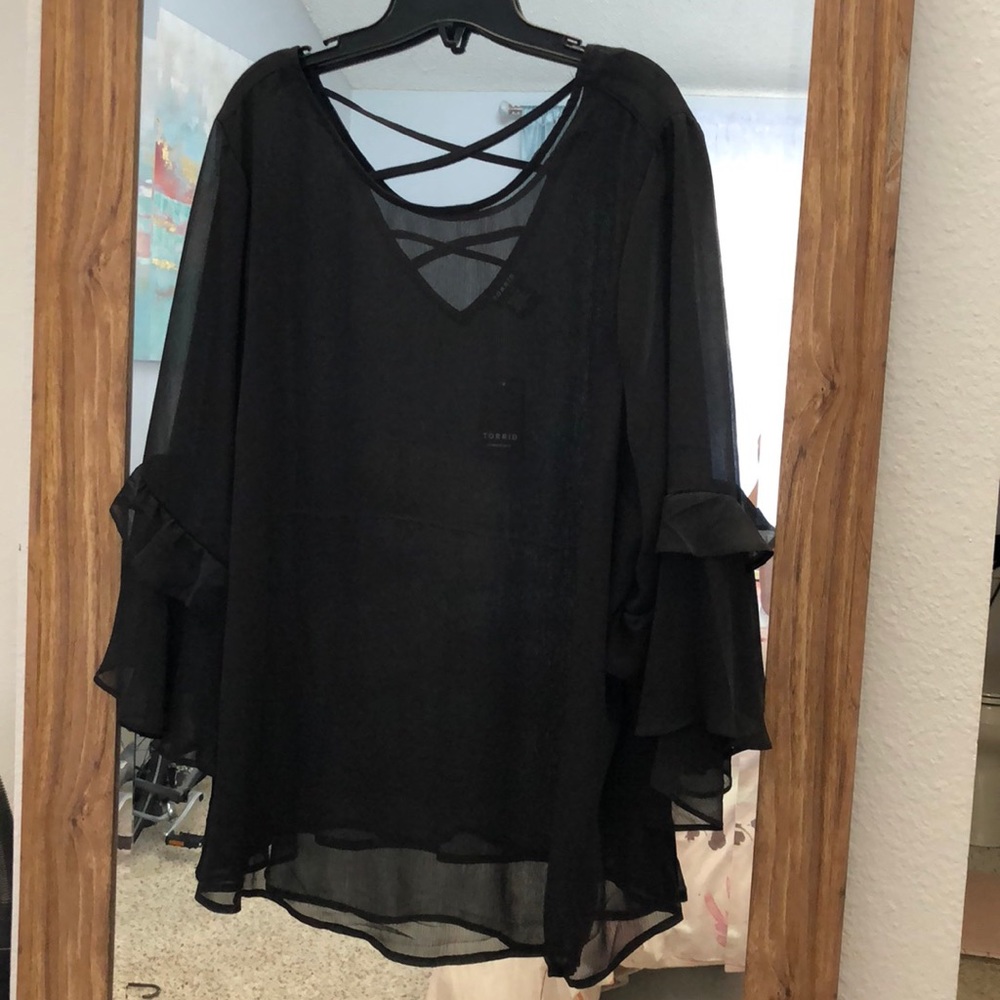 Sheer black top from Torrid (NWT)